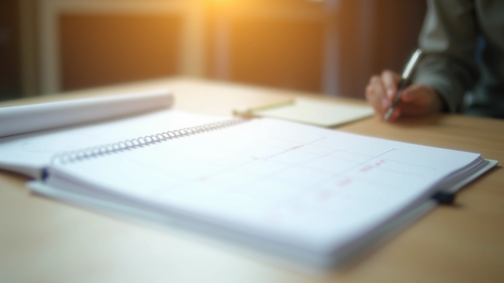 Calendar view on desktop showing blocked time slots with color-coded events
